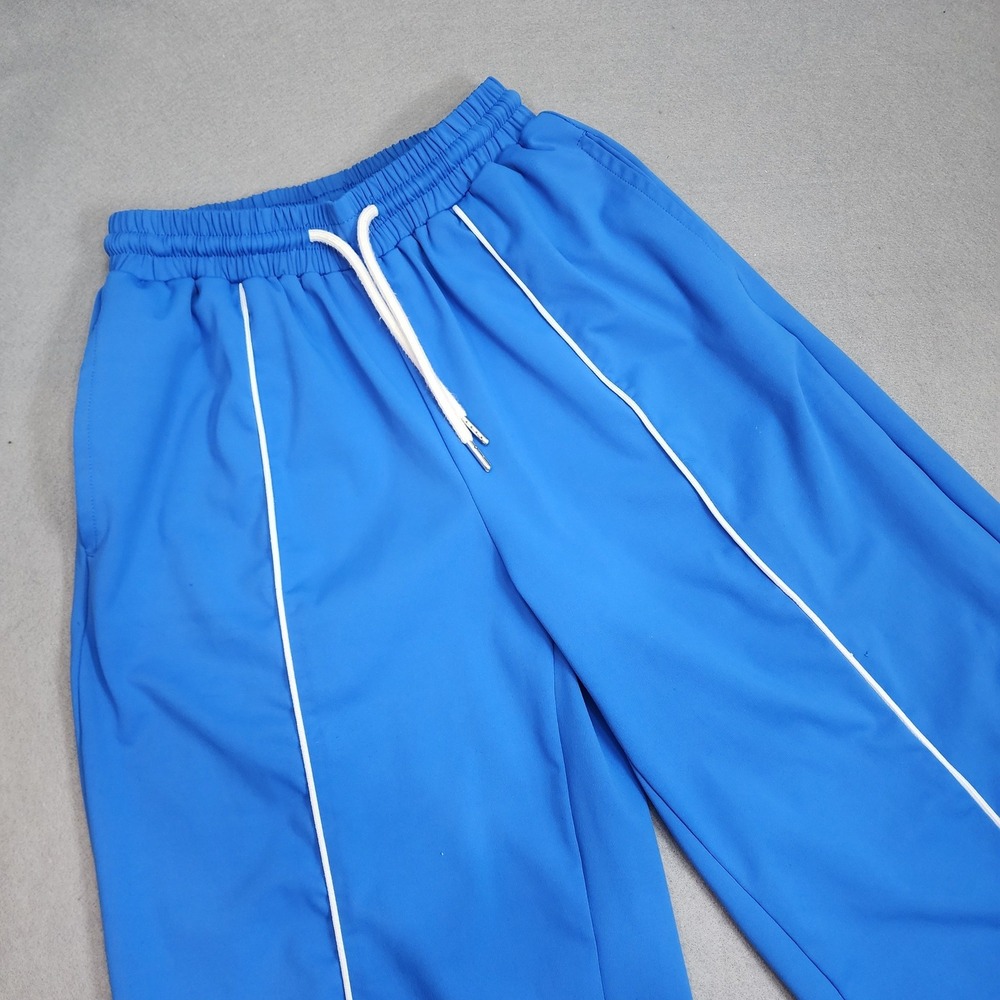 Daisy Street Track Pants Blue Contrast Piping Wide Leg Women XS